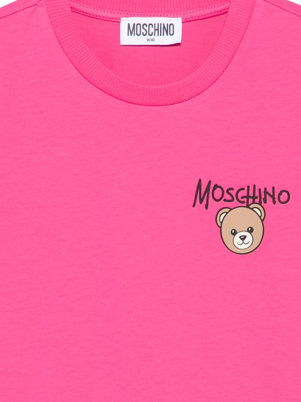 Moschino Kids T-shirt met logoprint Roze