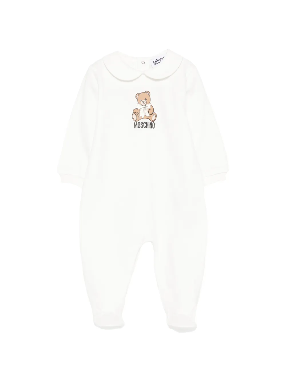 Moschino Kids Teddy Bear Peter Pan collar pajama - Bianco