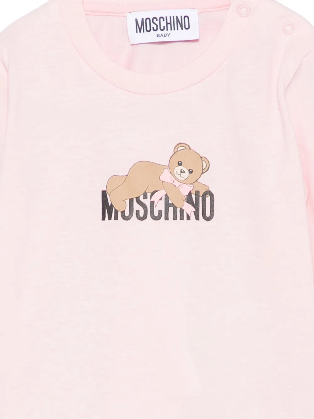 Moschino Kids T-shirt met logoprint Roze