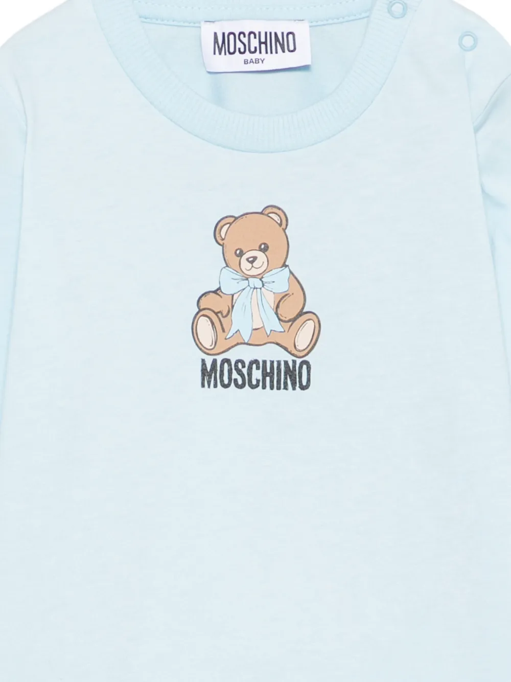 Moschino Kids T-shirt met logoprint Blauw