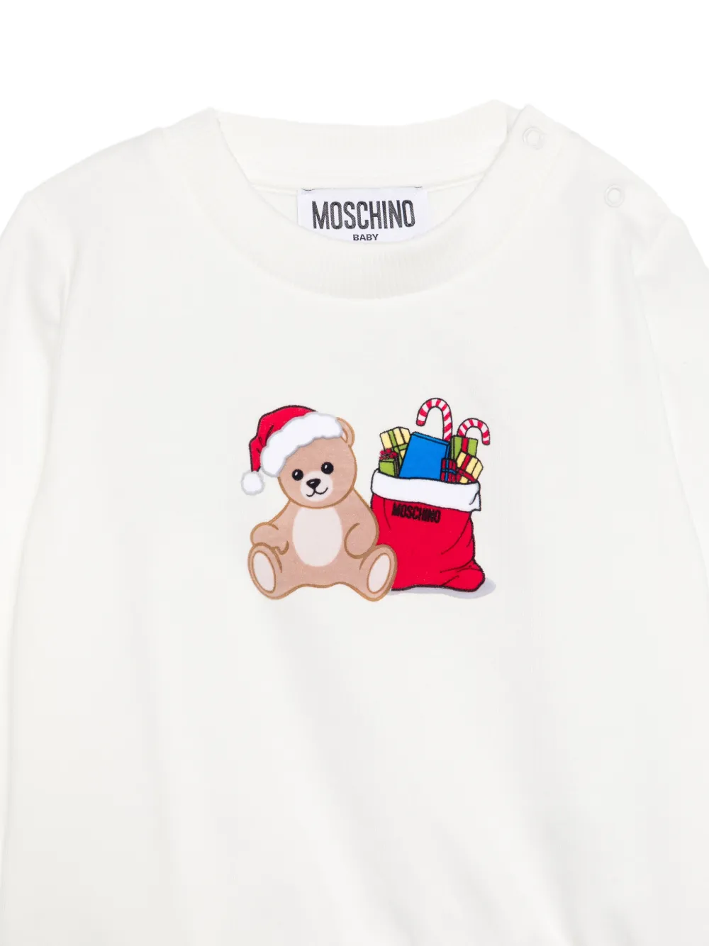 Moschino Kids Sweater met teddybeerprint Wit