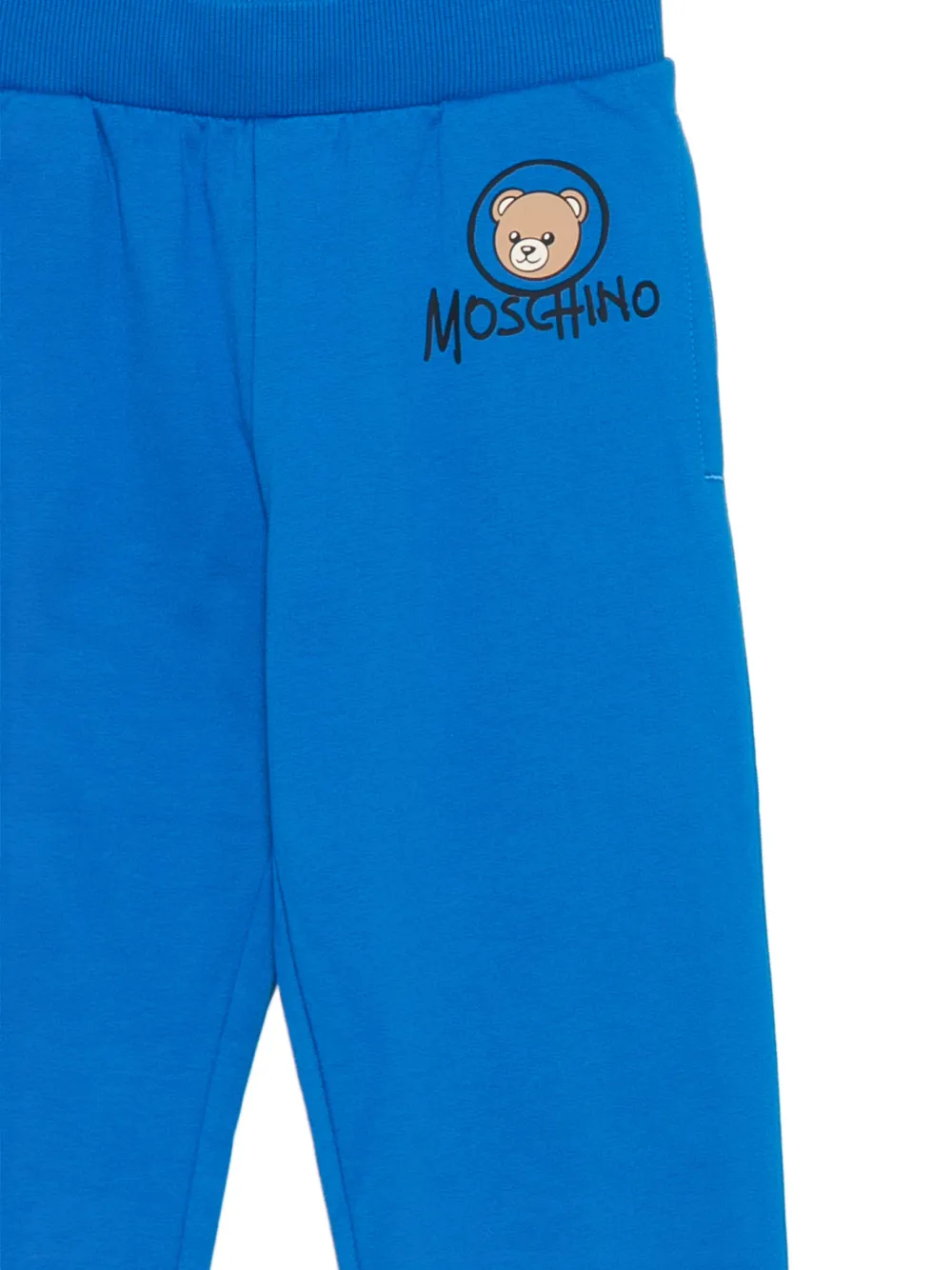 Moschino Kids Trainingsbroek met teddyprint Blauw