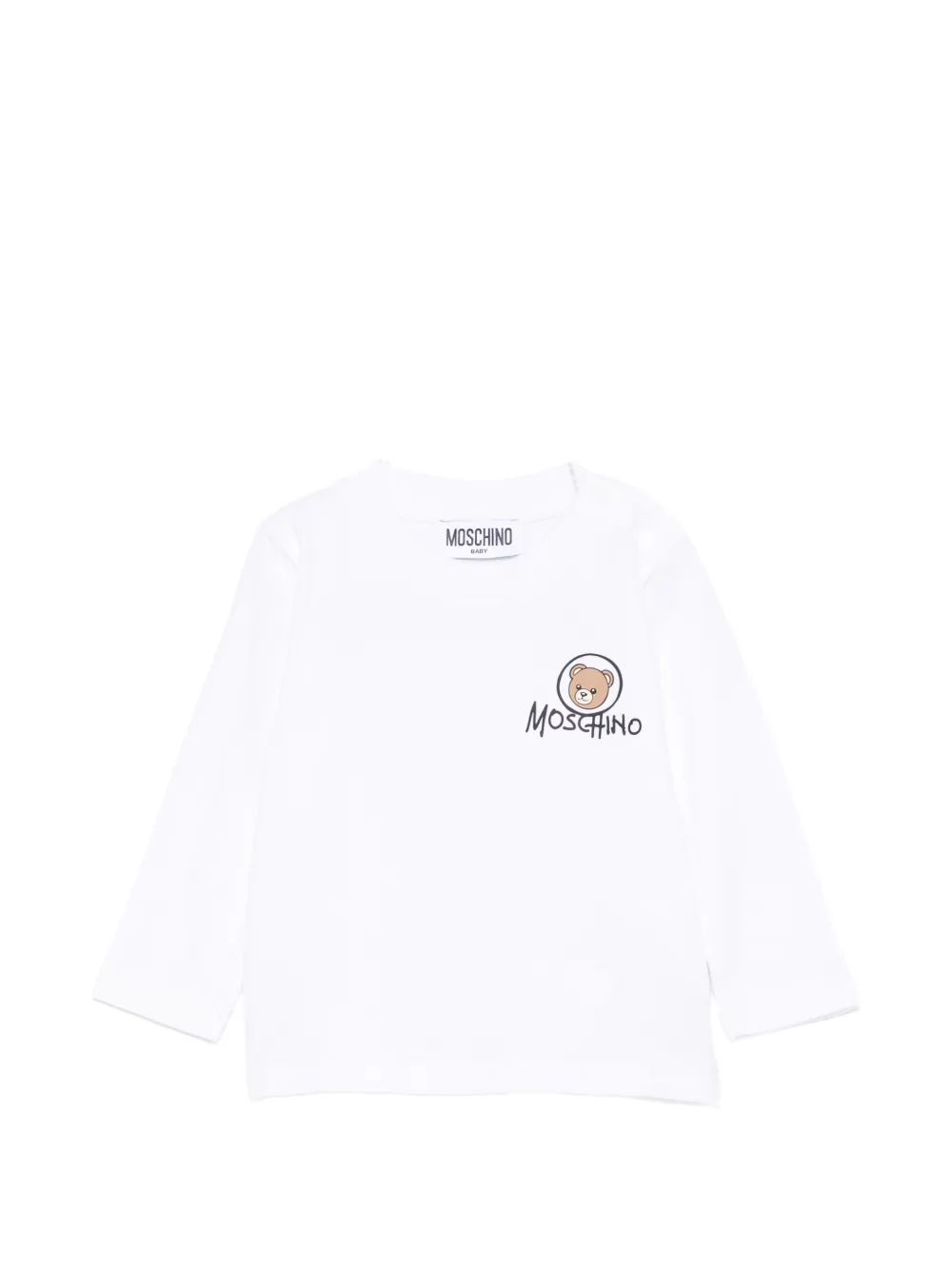 Moschino Kids Teddy Bear logo-print T-shirt - Bianco