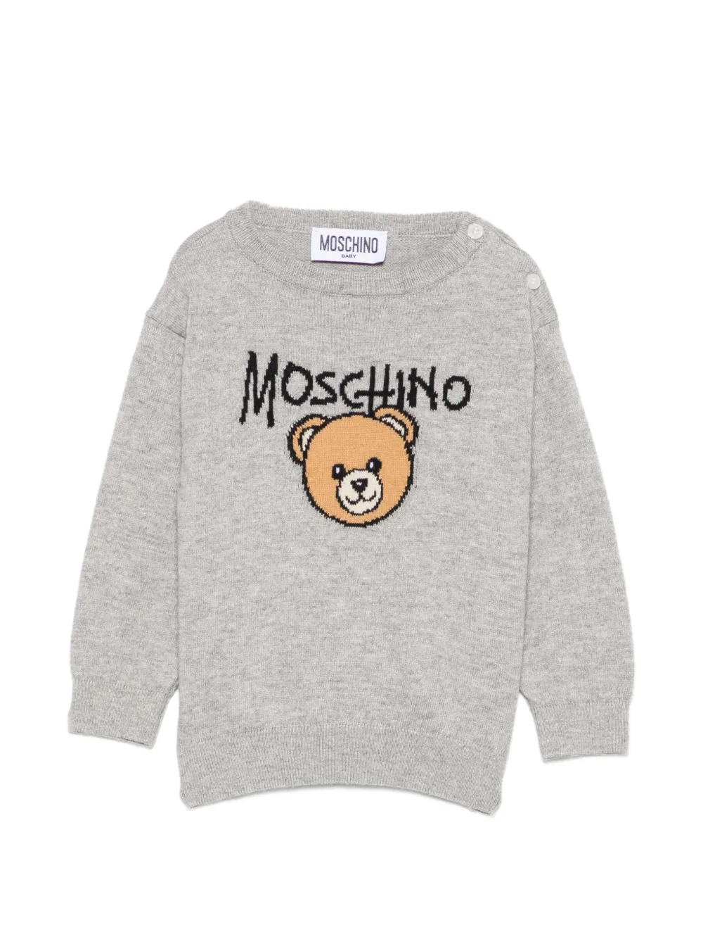 Moschino Kids round-neck sweater - Grigio