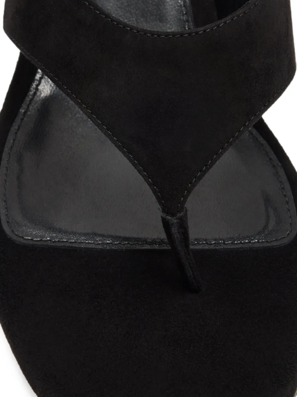 Stuart Weitzman suede wedge flip-flops Zwart