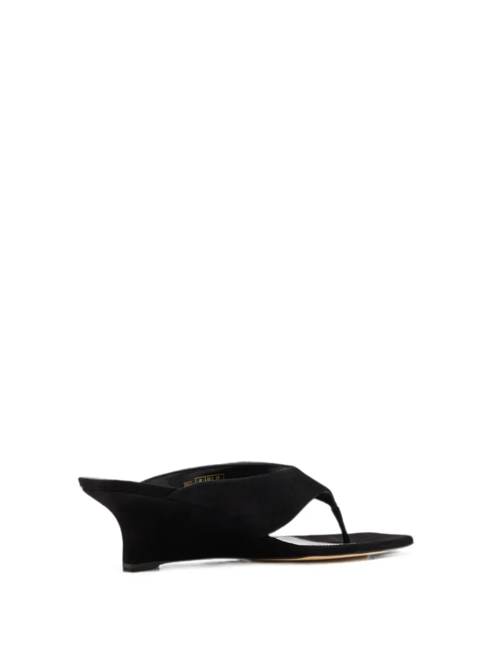Stuart Weitzman suede wedge flip-flops Zwart