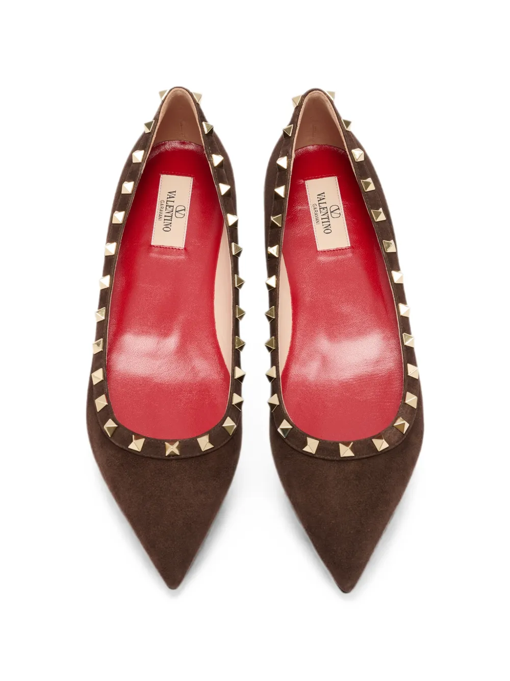 Valentino Garavani Rockstud pointed-toe ballet flats Bruin