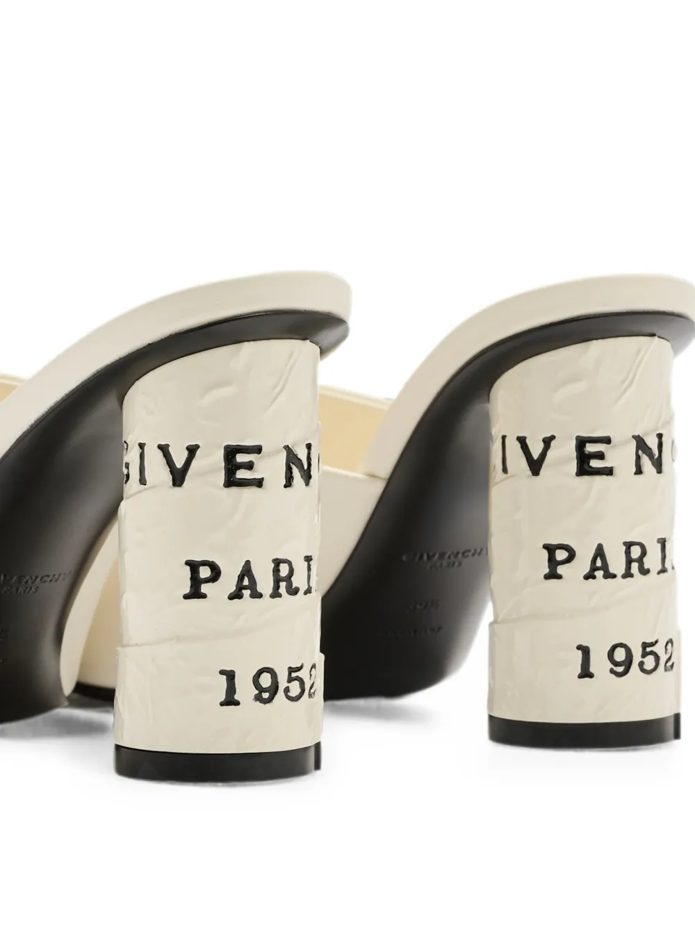 Givenchy Tape heeled mules in leather Beige