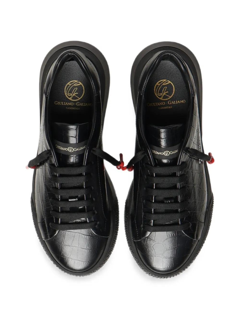 Giuliano Galiano Nemesis 2 crocodile-effect sneakers Zwart