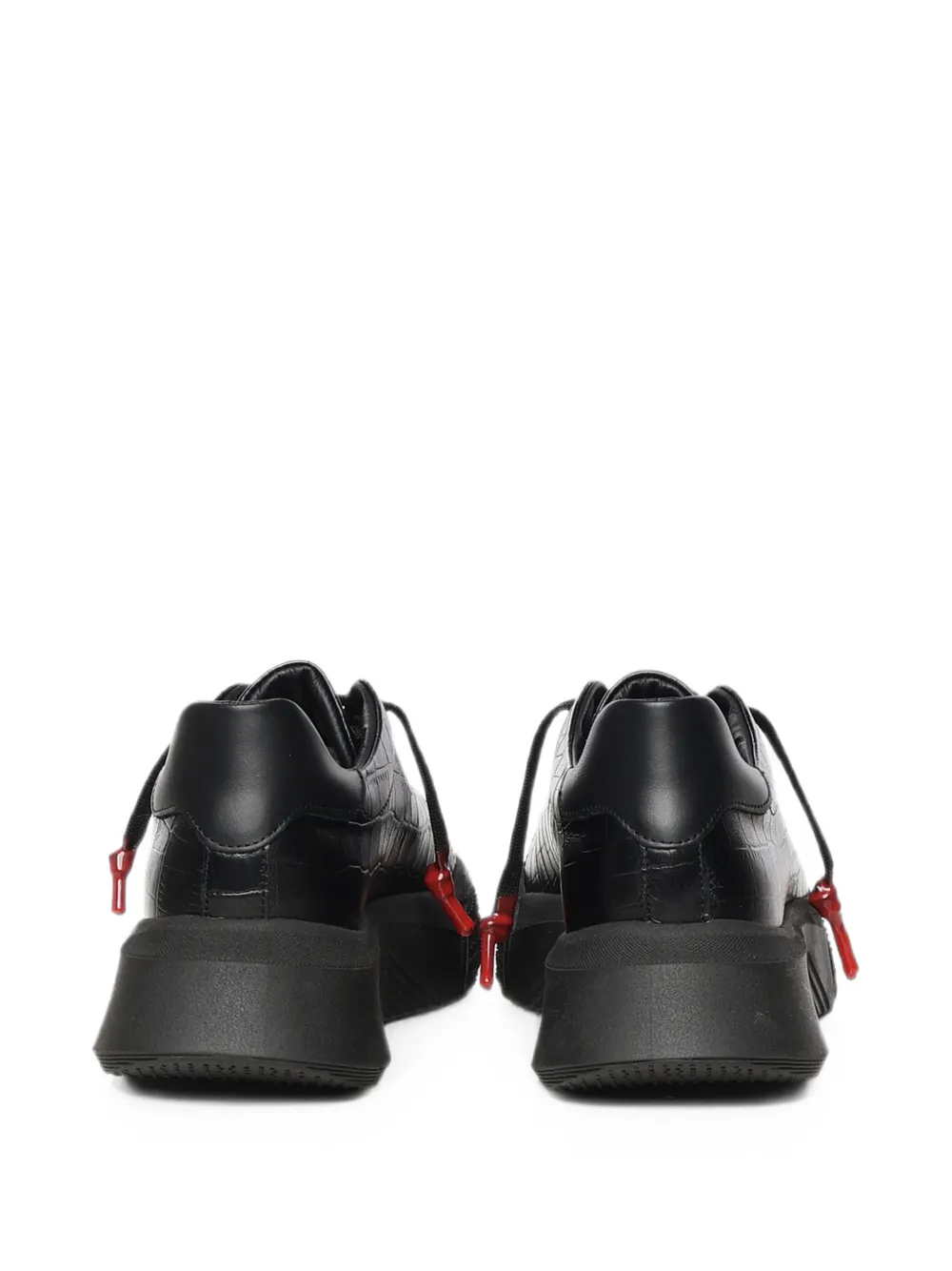 Giuliano Galiano Nemesis 2 crocodile-effect sneakers Zwart