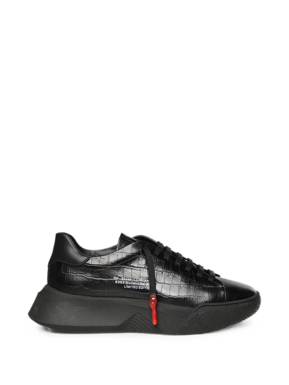 Giuliano Galiano Nemesis 2 crocodile-effect sneakers Zwart