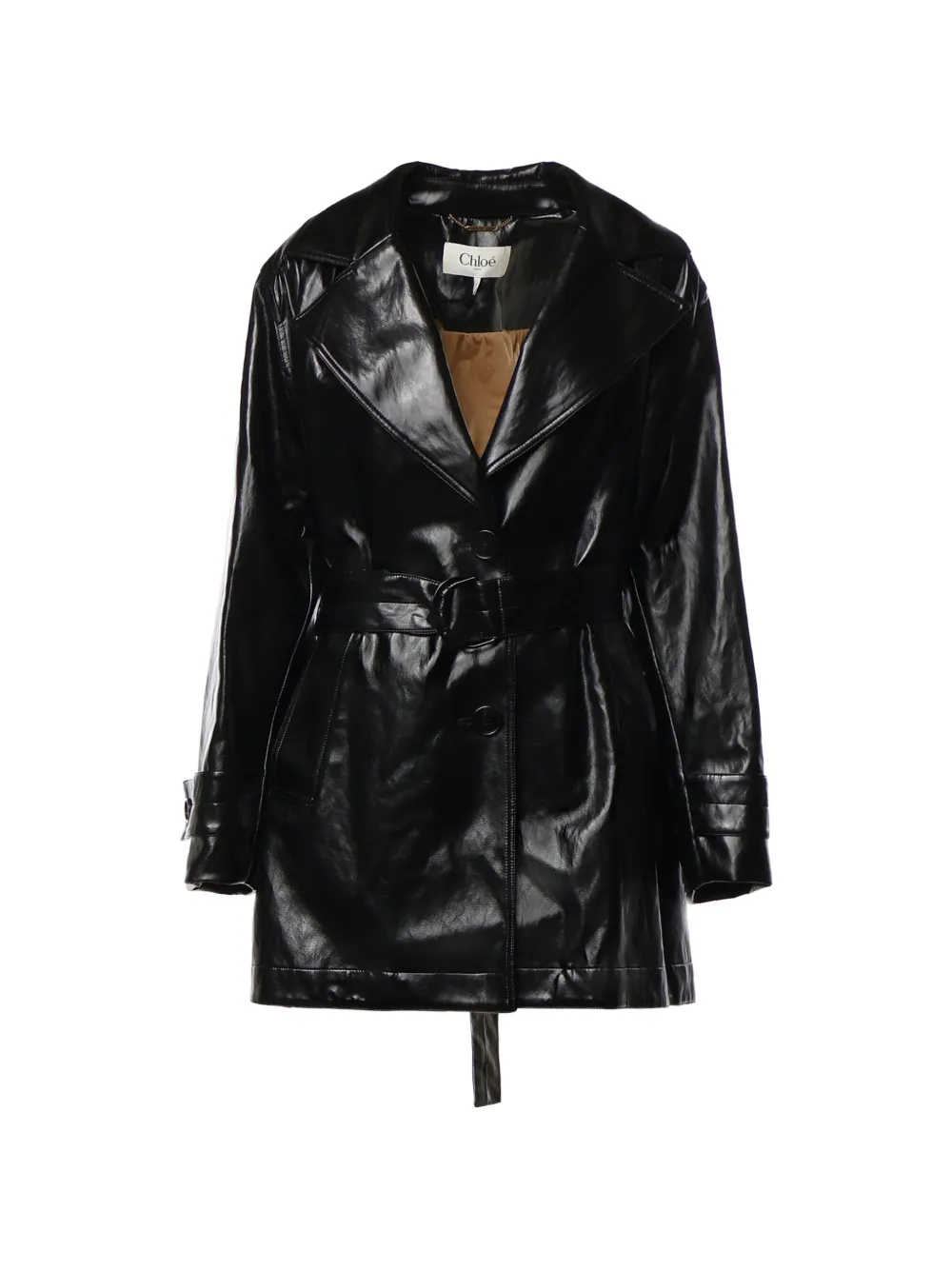 Chloé belted button-front jacket - Schwarz