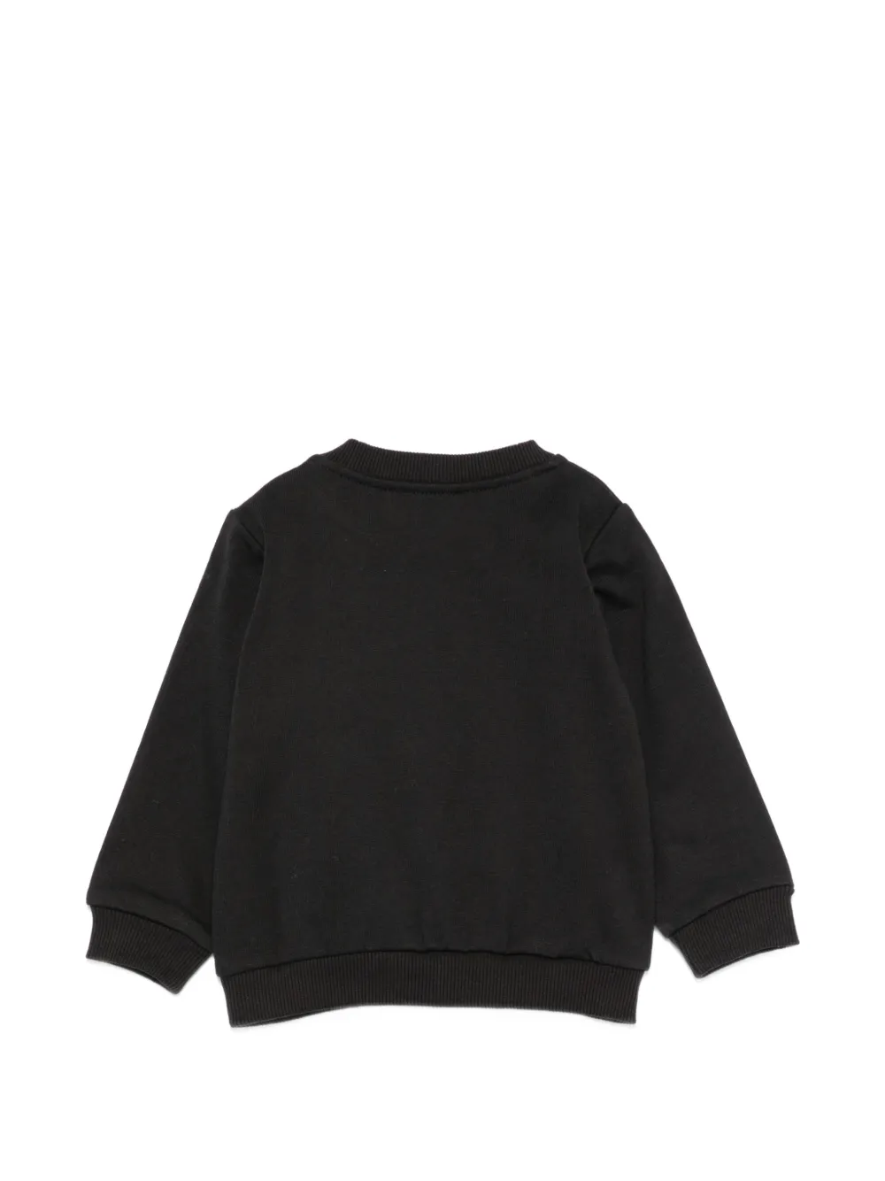 Moschino Kids Sweater met geribbelde afwerking Zwart