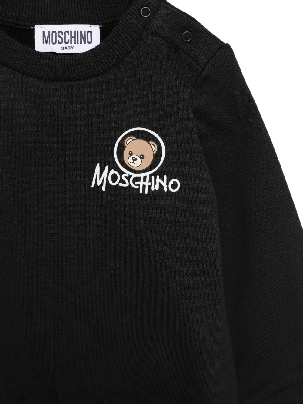 Moschino Kids Sweater met geribbelde afwerking Zwart