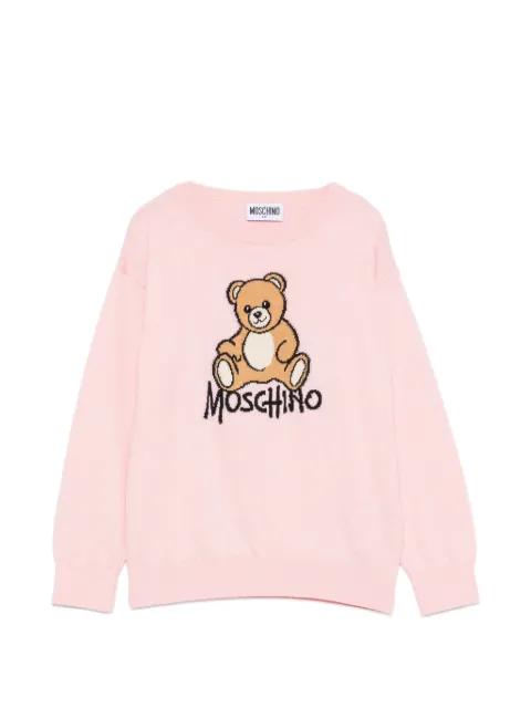 Moschino Kids Teddy Bear intarsia-knit sweater
