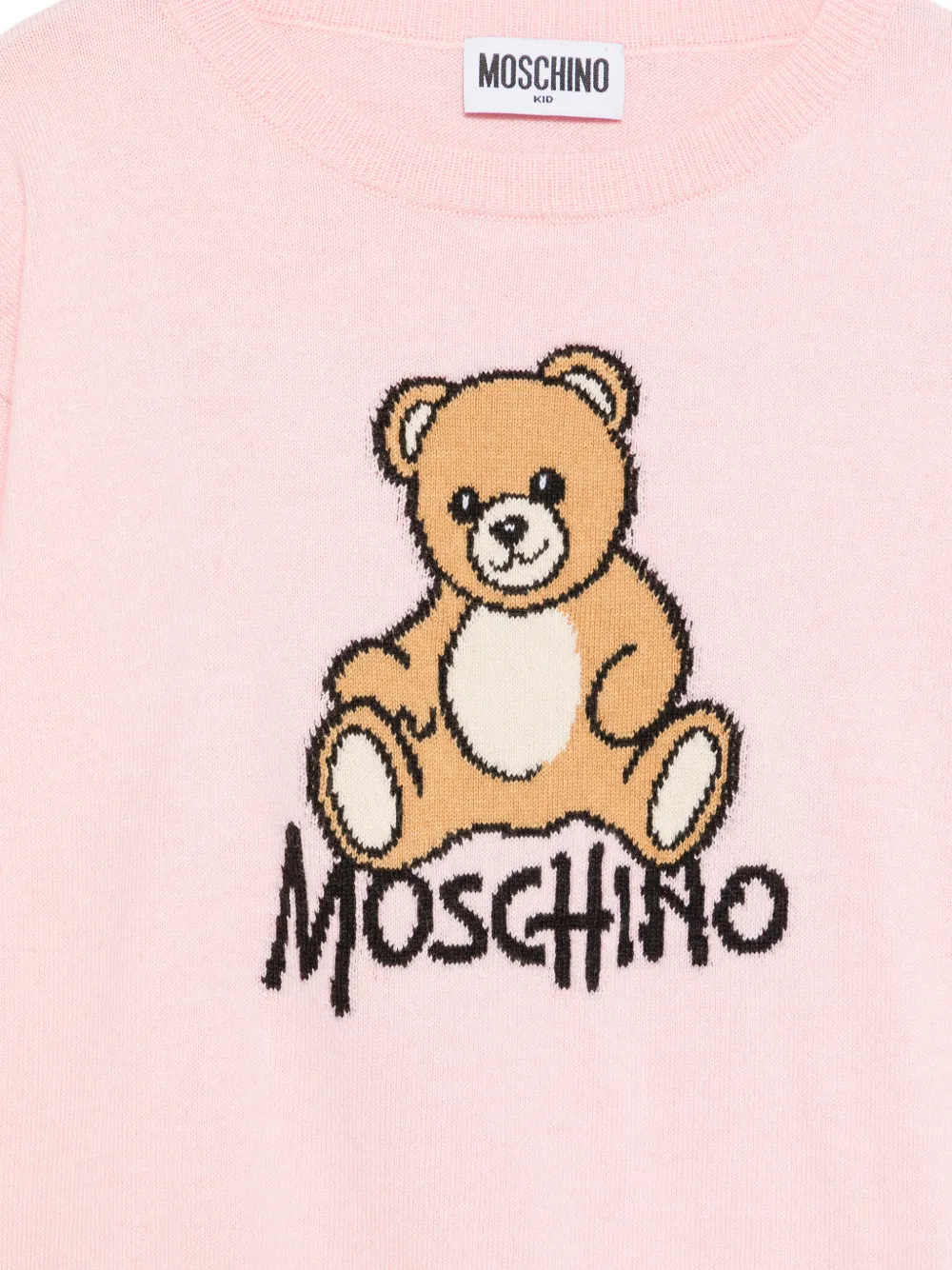 Moschino Kids Teddy Bear intarsia gebreide trui Roze