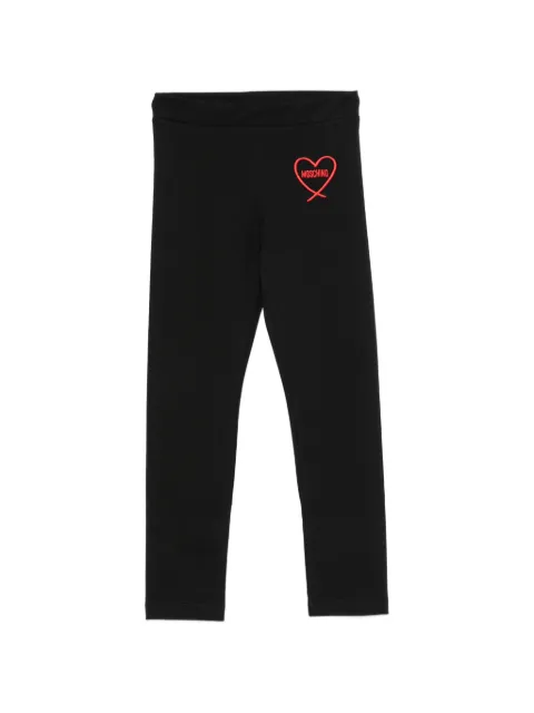 Moschino Kids logo-embroidered heart-motif leggings