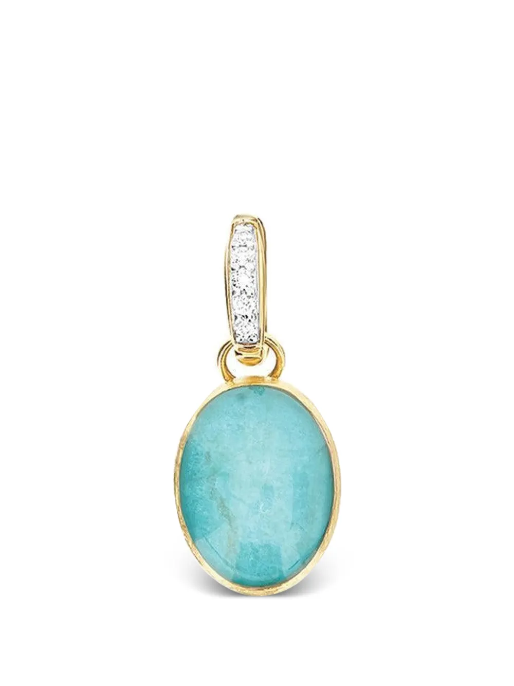 NANIS Boules Anhänger mit Amazonit und Diamant - Gold