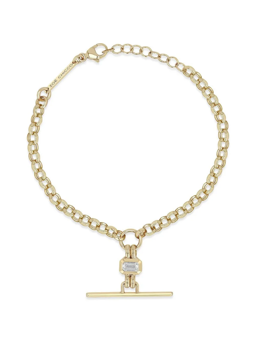 Zoë Chicco toggle-detail diamond bracelet - Oro