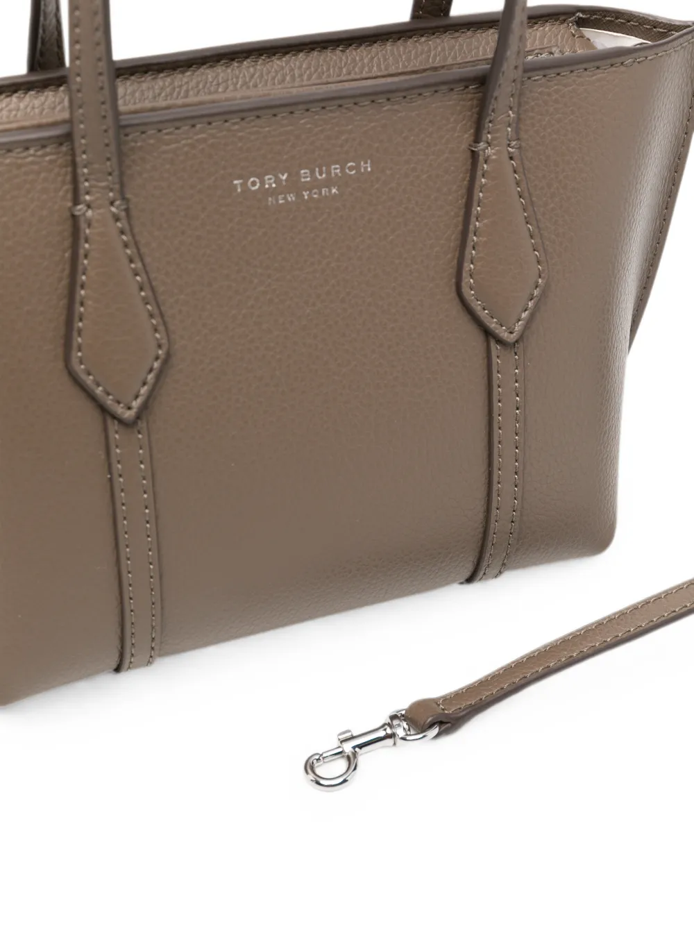 Tory Burch Perry mini-shopper van bewerkt leer Bruin