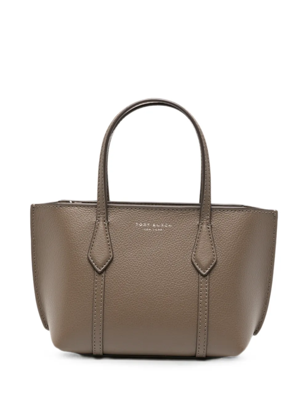 Tory Burch mini Perry pebbled leather tote bag - Marrone