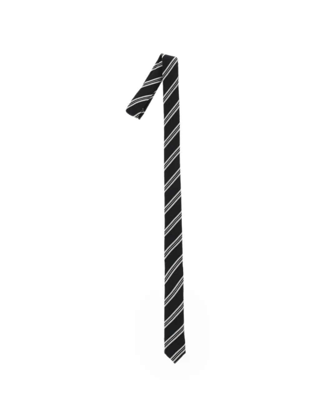 Corneliani diagonal-stripe silk-blend tie - Schwarz