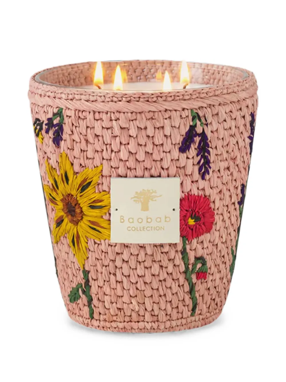 Baobab Collection Vony Kopelika Floral-embroidered Scented Candle (16cm) In Pink