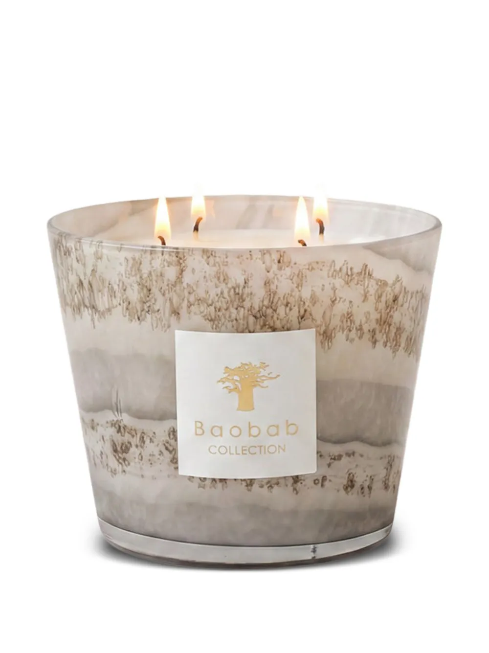 Baobab Collection Atacama marble-effect four-wick scented candle (10cm) - Grau