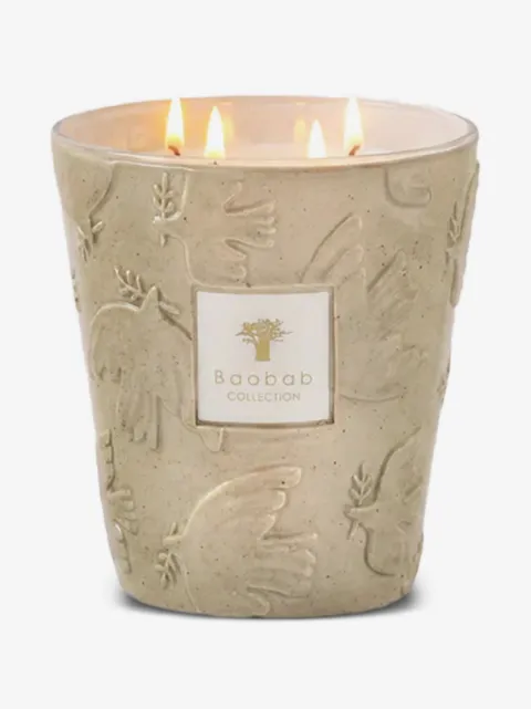 Baobab Collection Paloma embossed-dove candle (16cm)
