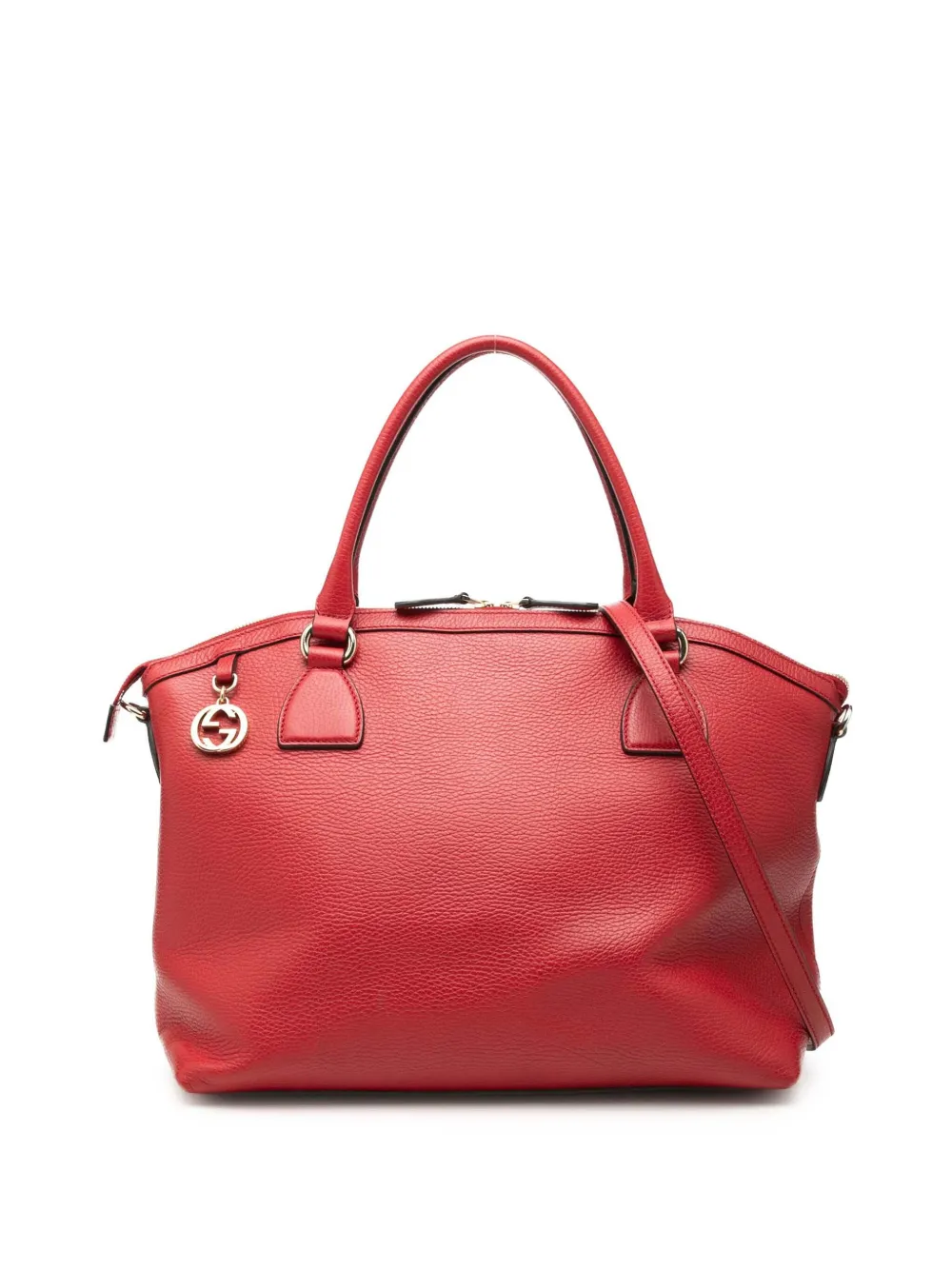 Gucci Pre-Owned 2000-2015 Large Dollar Calfskin GG Charm Dome satchel - Rosso