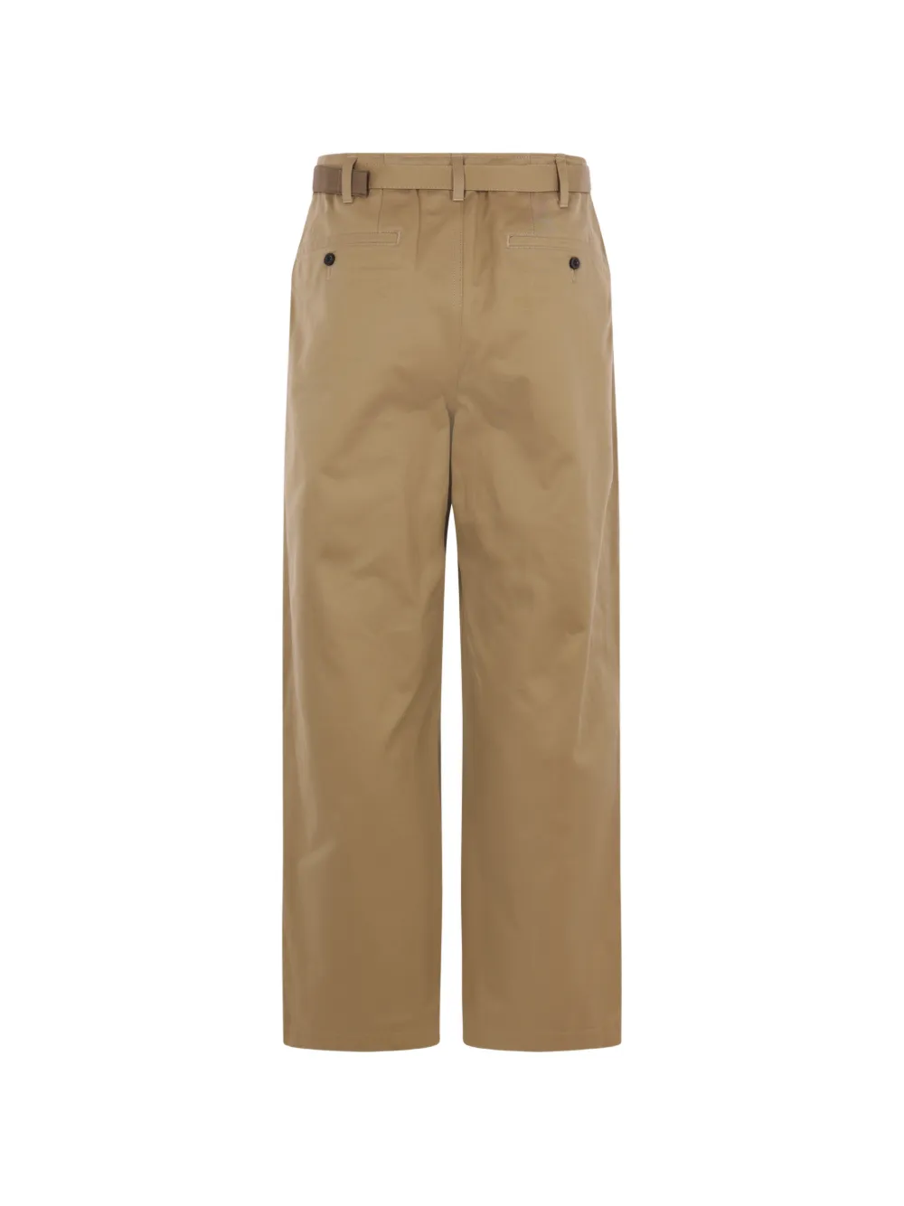 sacai Broek met trekkoord en ceintuur Beige