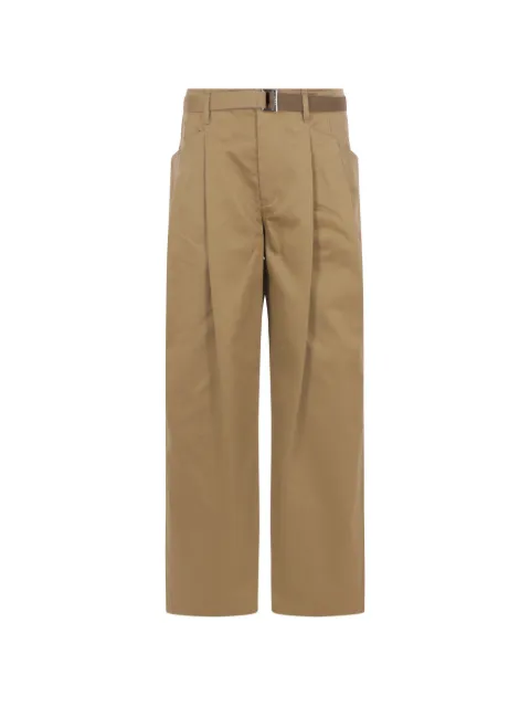 sacai belted pleated trousers