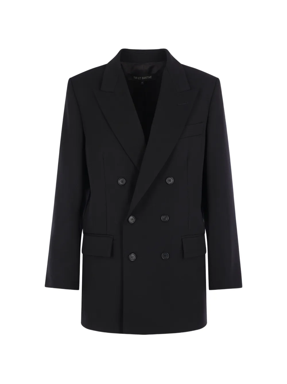 Ter Et Bantine Double-breasted Wool Blazer In Black