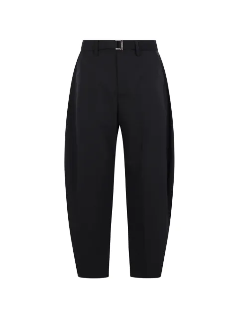 sacai belted pleated trousers