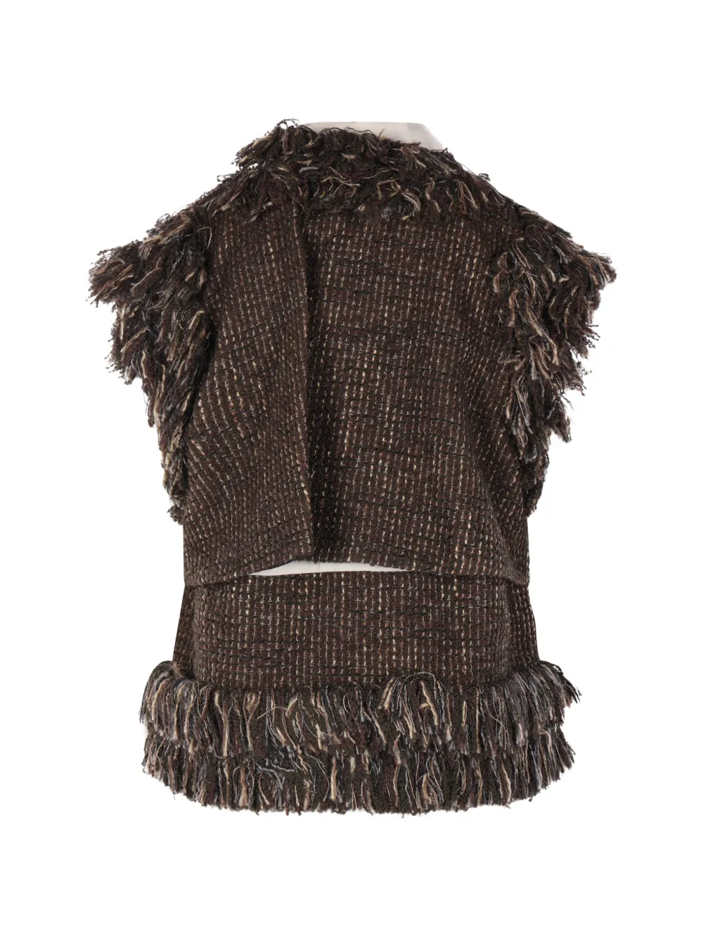 sacai bow-detail tweed jacket Bruin