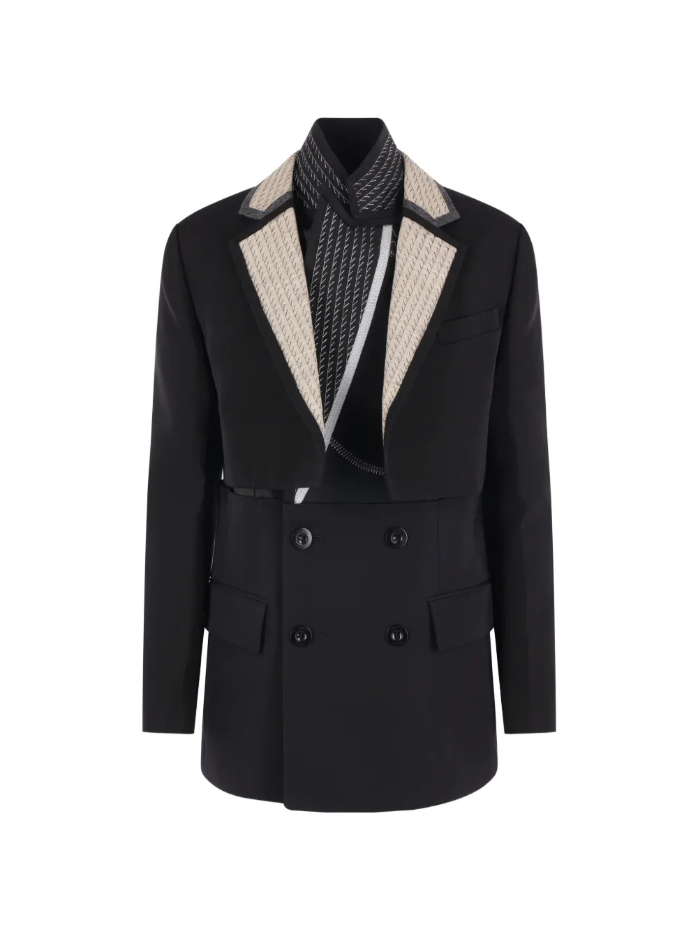 sacai double-breasted blazer - Schwarz
