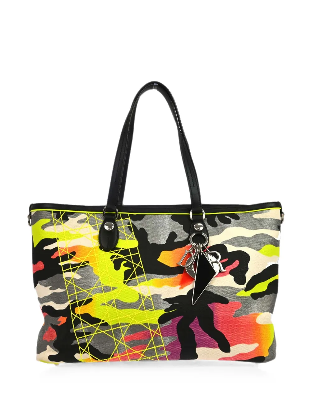 Pre-owned Dior 2011 Anselm Reyle Camouflage Tote Bag In Grey