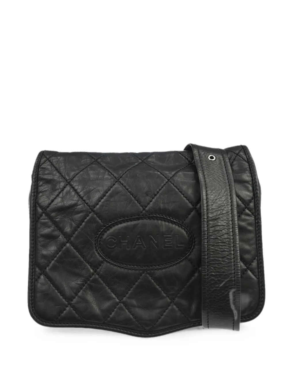 CHANEL Pre-Owned 2006 quilted calf leather messenger bag - Black