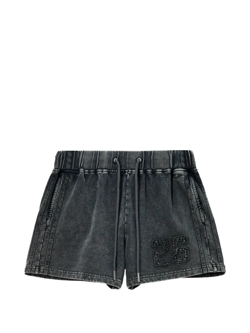 Mini Cream faded drawstring shorts