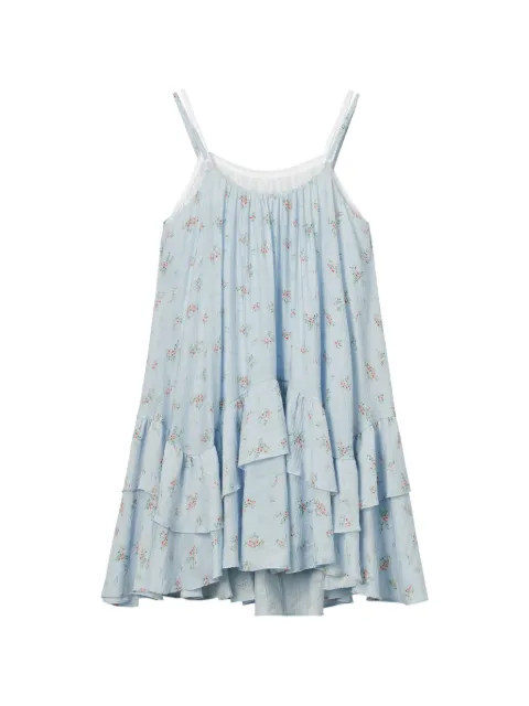 b+ab floral-print ruffled mini dress