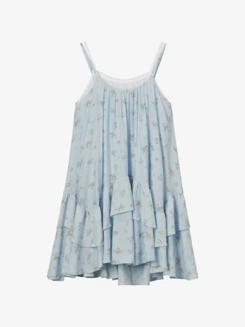 b+ab floral-print ruffled mini dress
