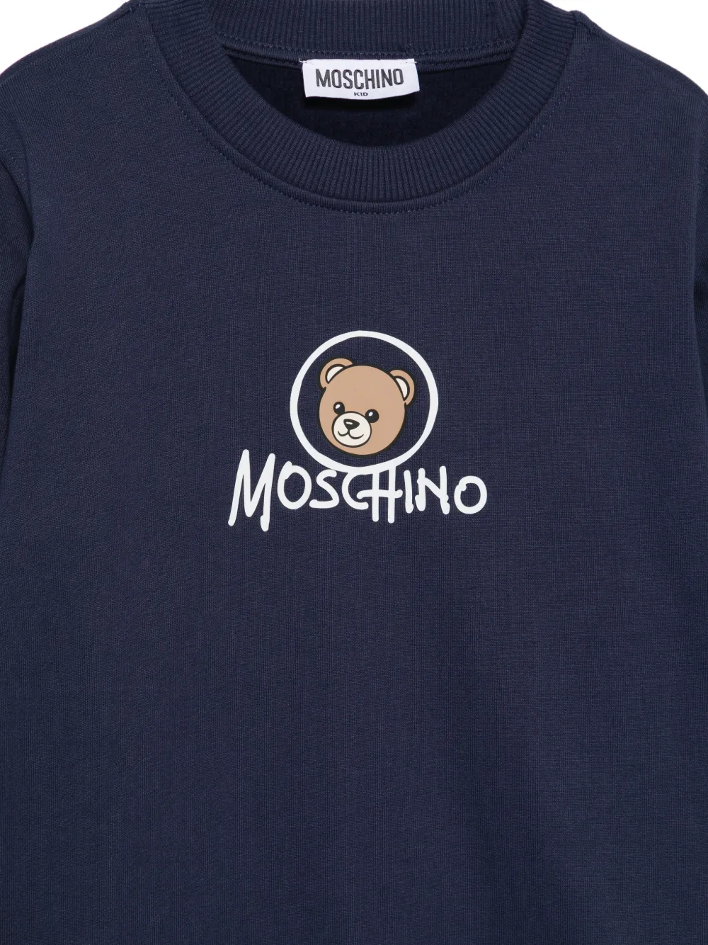 Moschino Kids Sweater met logoprint Blauw