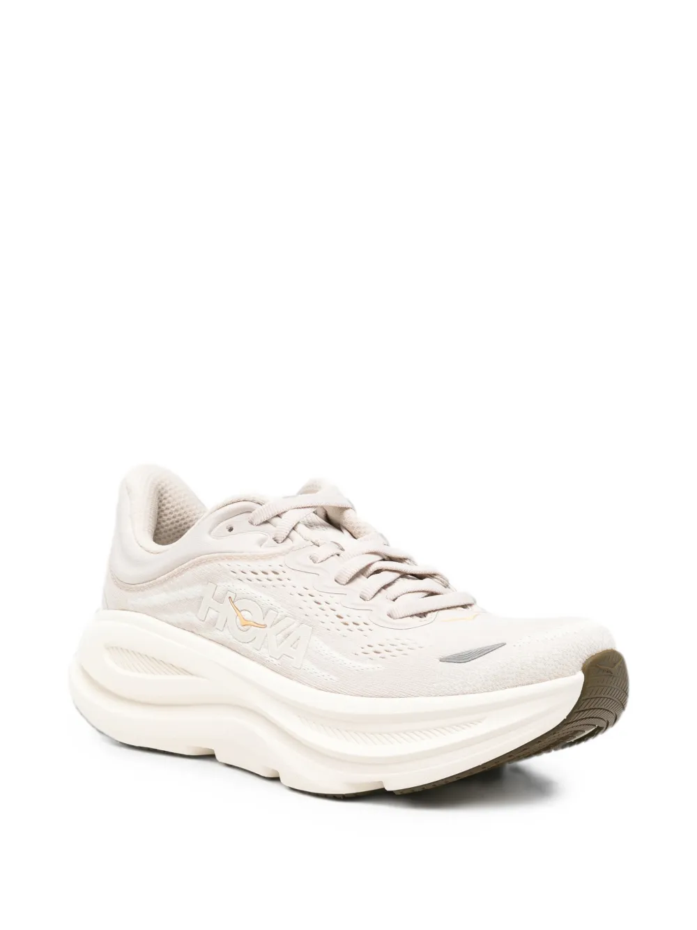 HOKA logo-patch chunky-sole sneakers Beige