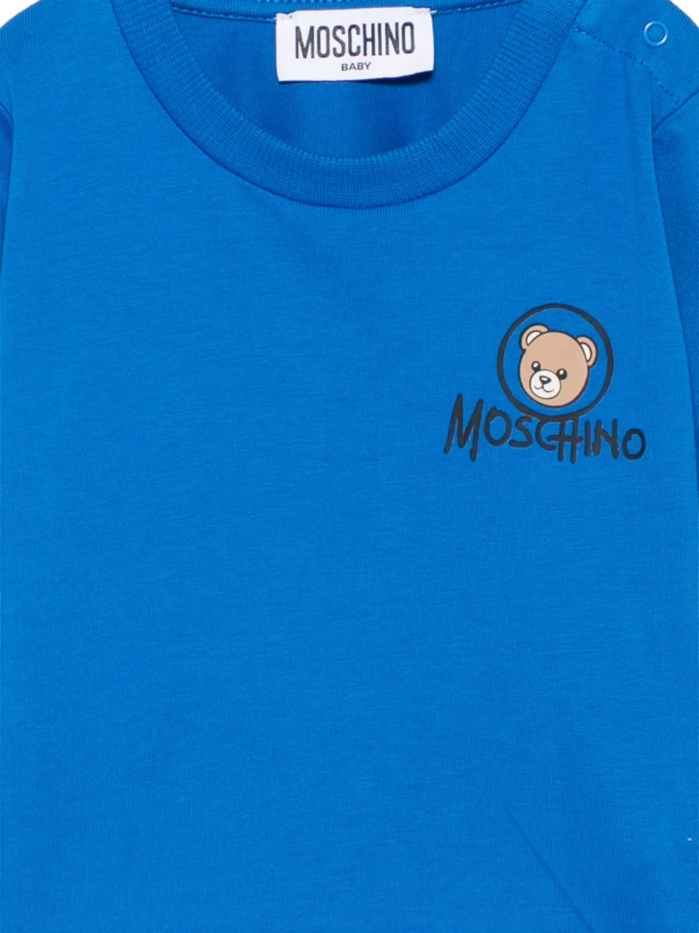 Moschino Kids T-shirt met logoprint Blauw