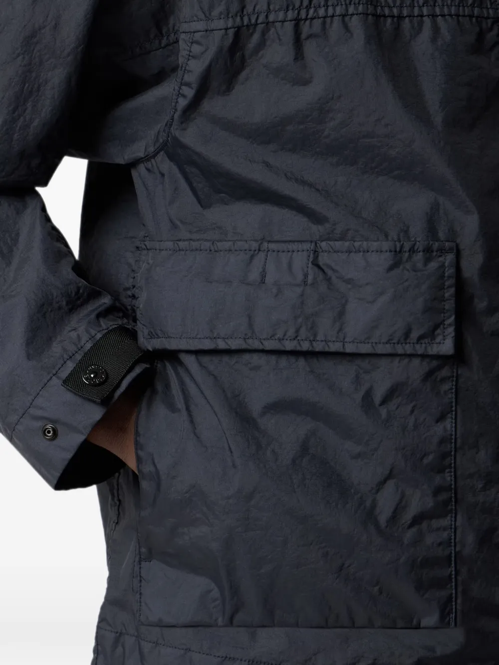 Stone Island Jack met capuchon en logopatch Blauw