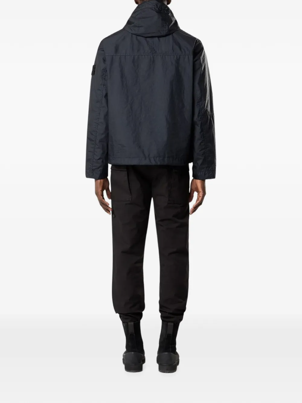 Stone Island Jack met capuchon en logopatch Blauw