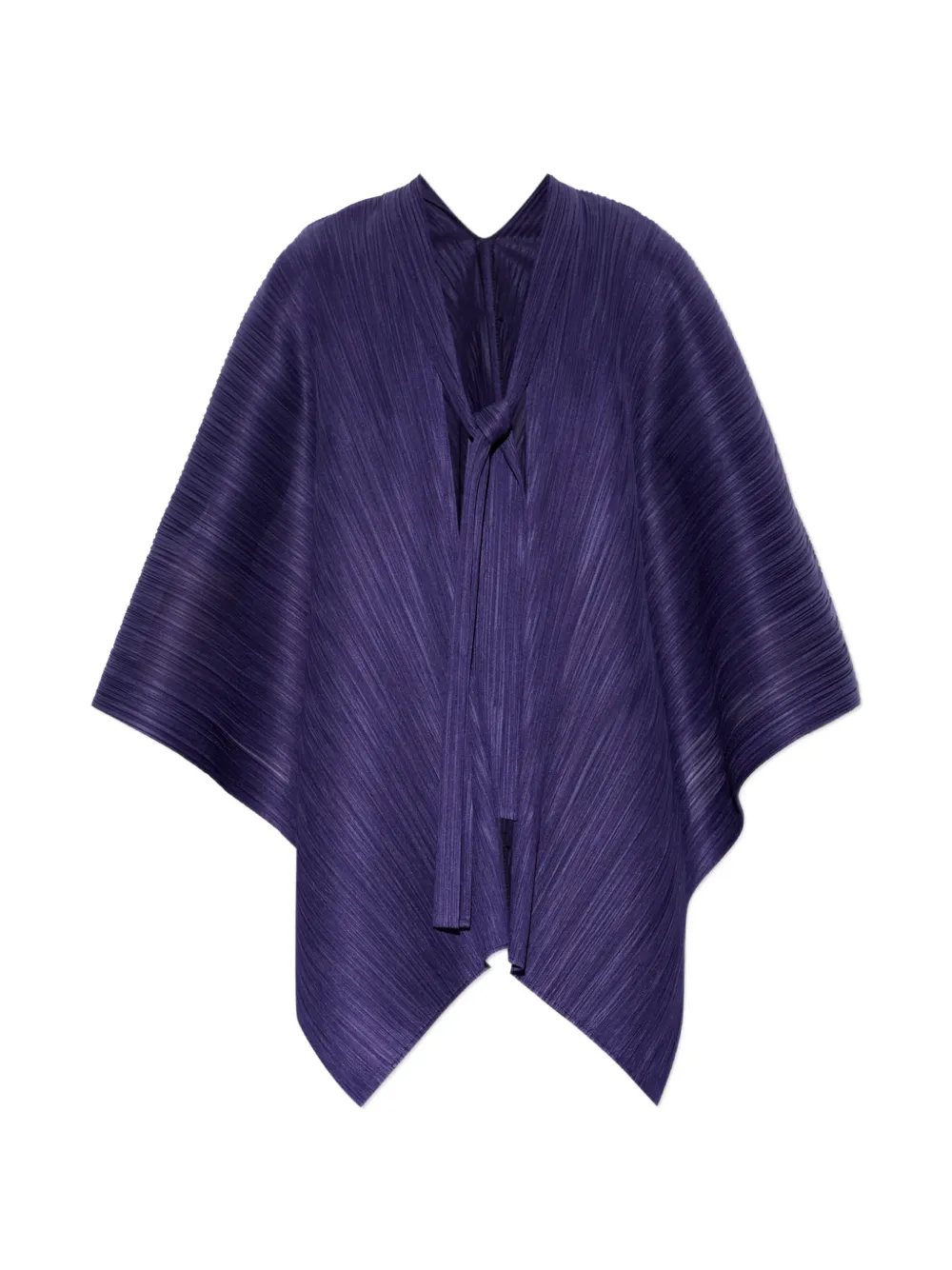 Pleats Please Issey Miyake pleated tie-neck cape - Violett