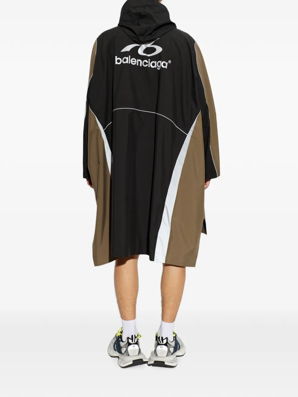 Balenciaga Hoodie met colourblocking Zwart