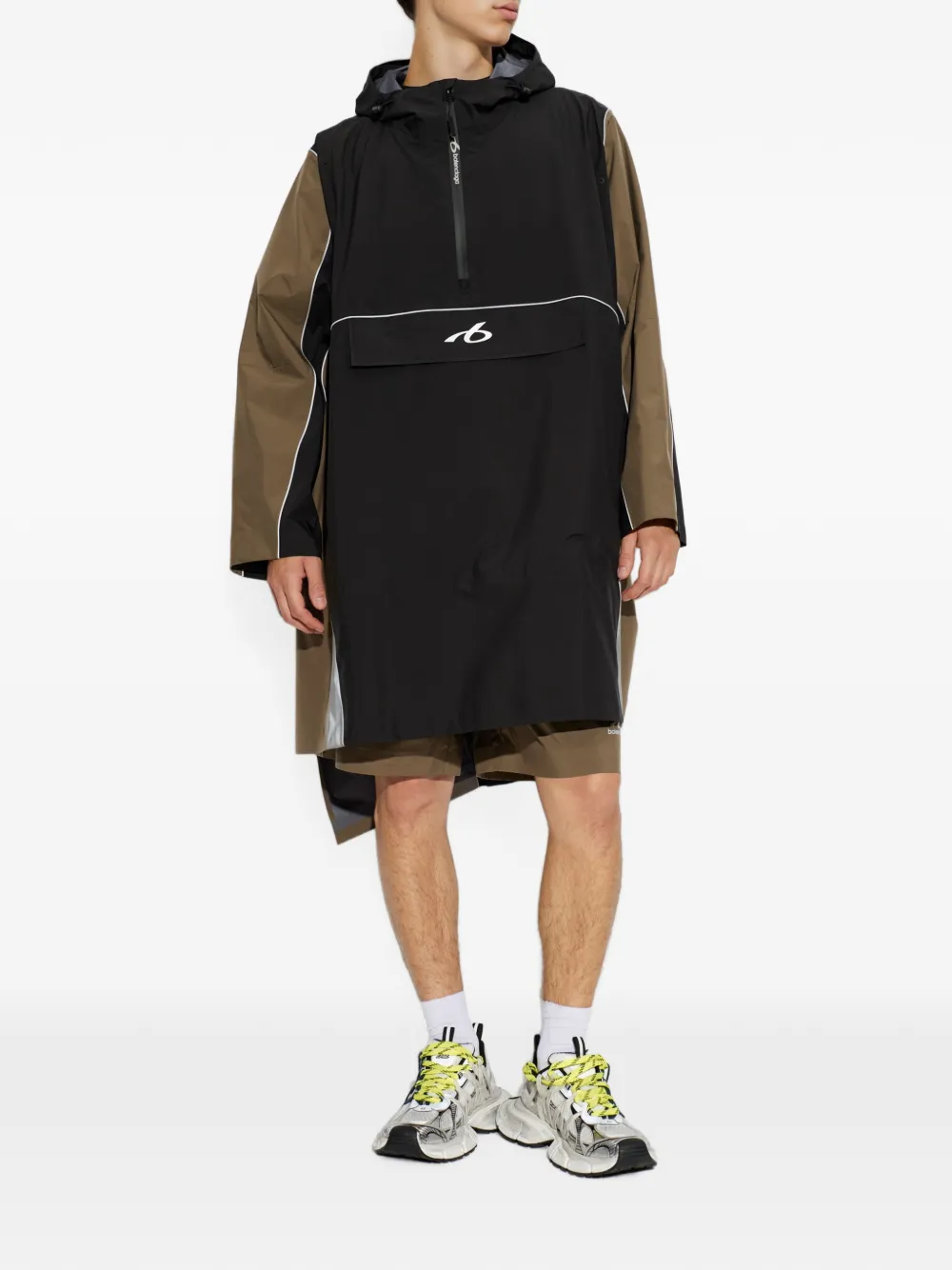 Balenciaga Hoodie met colourblocking Zwart