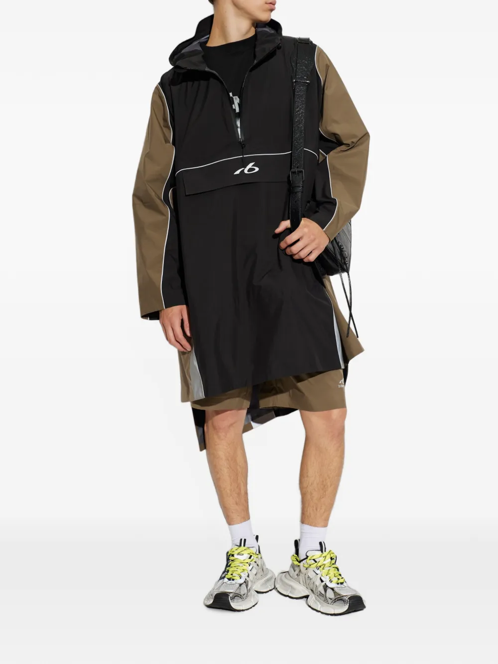 Balenciaga Hoodie met colourblocking Zwart